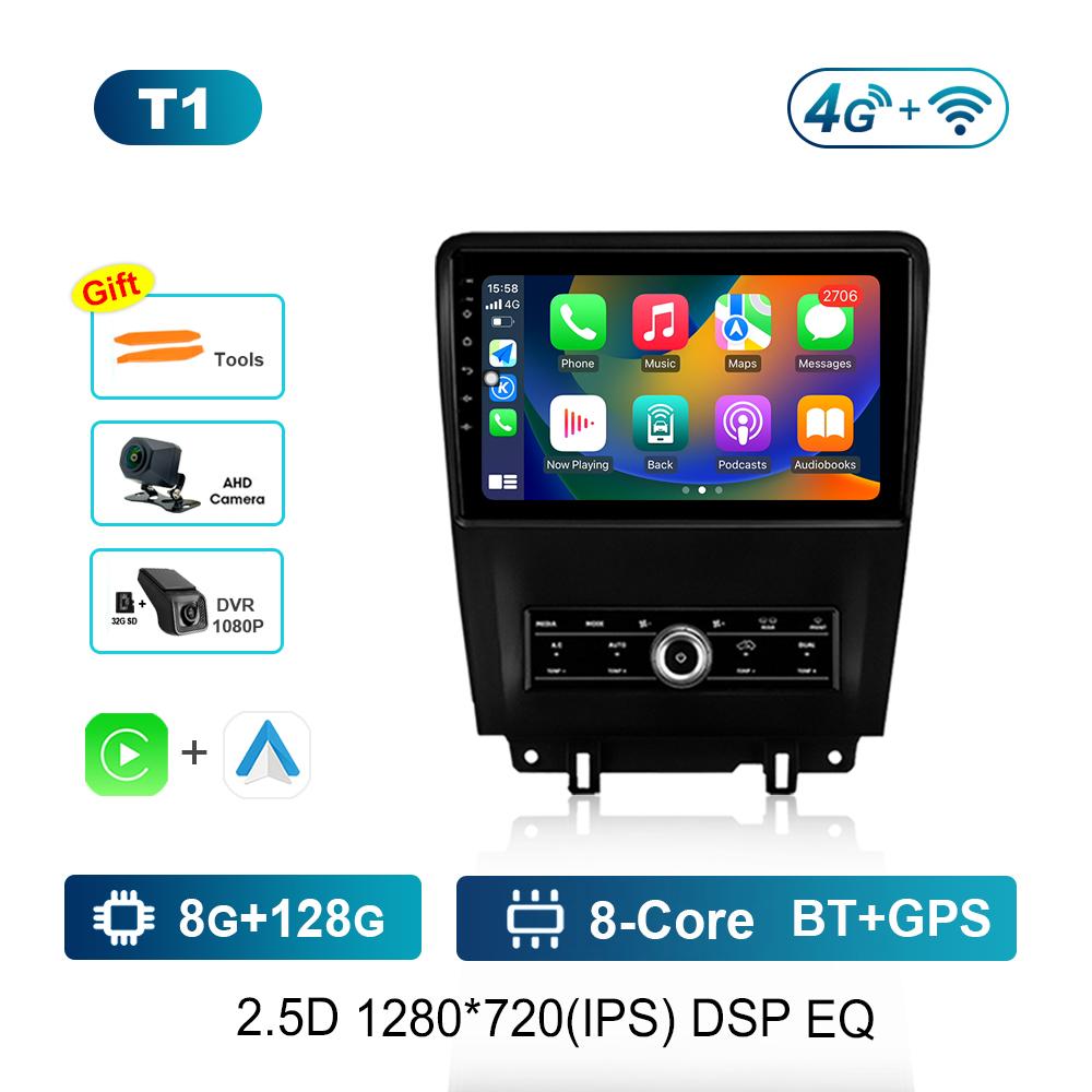 Carplay Car Radio Multimedia Player 10 Inch for Ford Mustang 2009 - 2014 Android System Bluetooth Navi GPS QLED Screen WiFi 4G