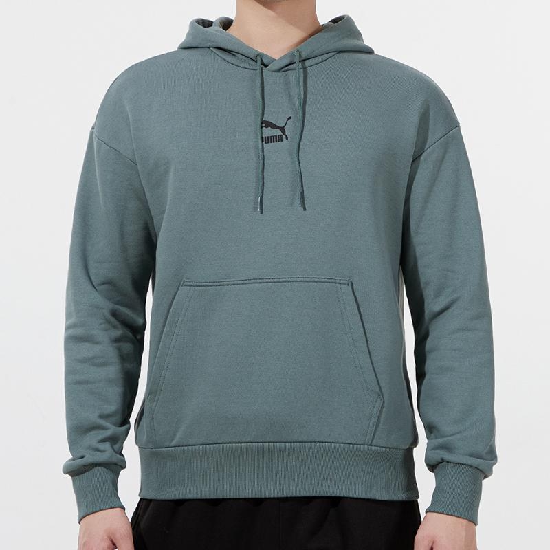 Puma Classics Oversized Pullover Hoodie with Drawstring Men Hoodie Green 533114-68