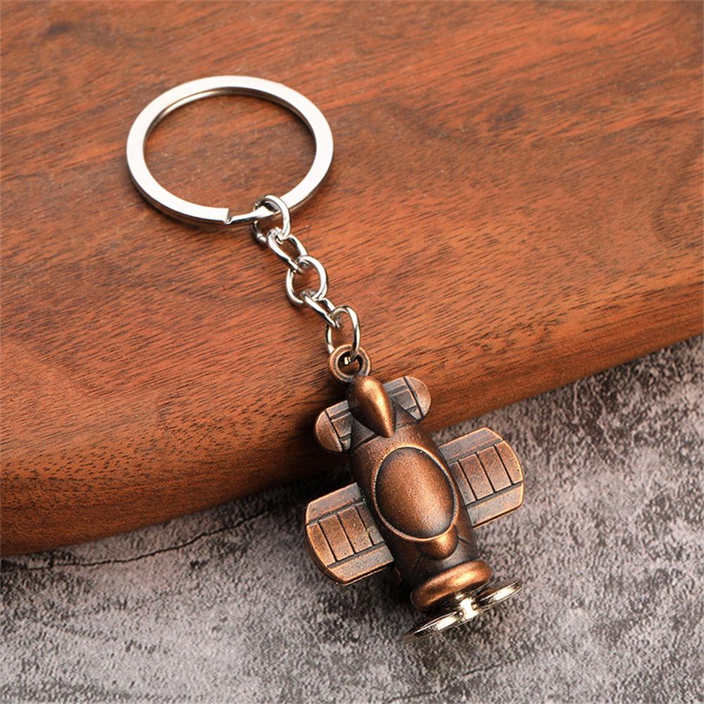 Heavy Punk 3D Tank Pendant Keychains Metal Creative Tanks Airplane Keyrings Men Women Buckle Car Motorcycle Trinket Key Holder