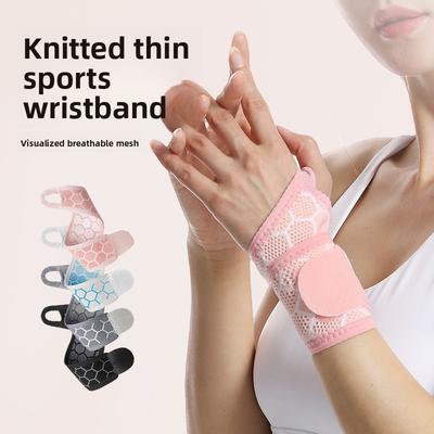 Knitted Thin Sports Wrist Sprain Tendon Sheath Breathable Fixed Pressure Joint Wrist Strap Flat Machine Badminton Fitness