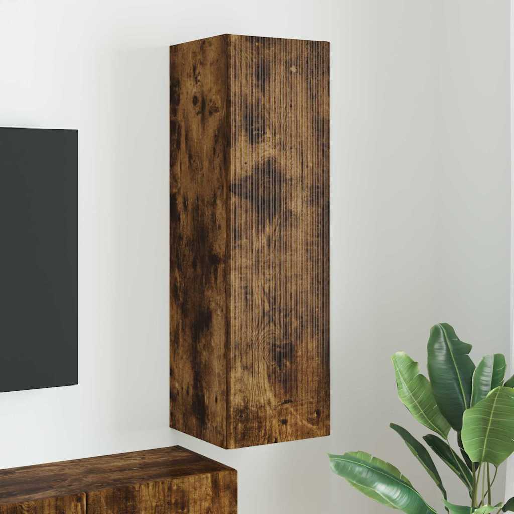 TV Wall Cabinet Smoked Oak 30 X 31 X 100 Cm Engineered Wood