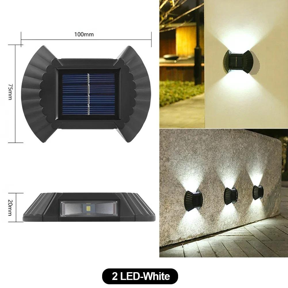 4Pcs/1Set Outdoor Solar Lamp LED Solar Light Wall Street Light Lamp Solar Powered Sunlight 8 LED Lamp Garden Decorative