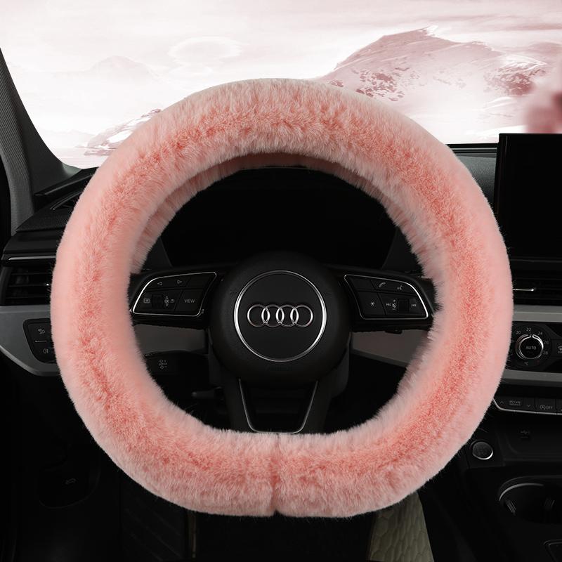 Auto-Lenkradbezüge, rutschfest, 38 cm, Winter-Plüsch-Auto-Lenkradbezug, Auto-Styling-Lenkradschutz