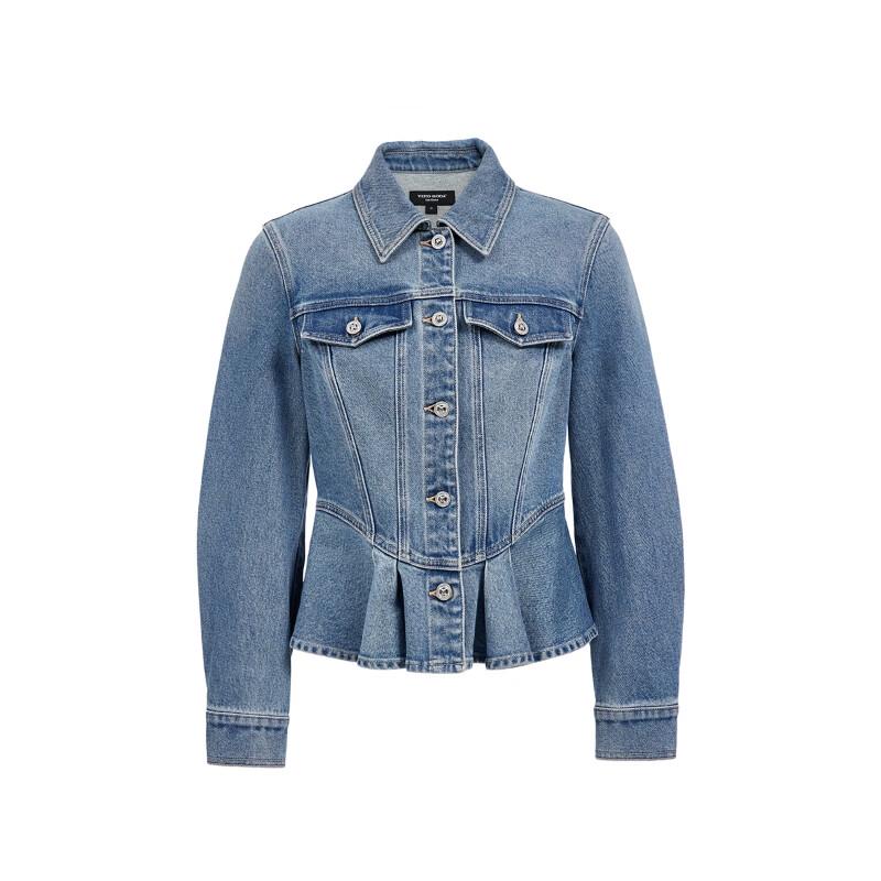 Veromoda Women's Ruffled Denim Short Jacket