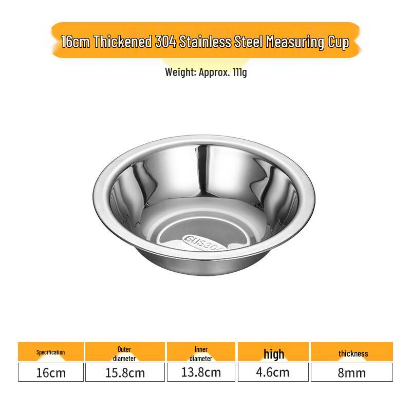 Jinjinlin 304 Stainless Steel Mixing & Serving Bowls - 5-Piece Set (16cm)