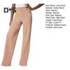 Damenhose, elastisch, hohe Taille, gerades Bein, Hose mit weitem Bein und Taschen, Knopfdekor, einfarbig, schmal geschnittene Arbeitshose mit Bauchkontrolle