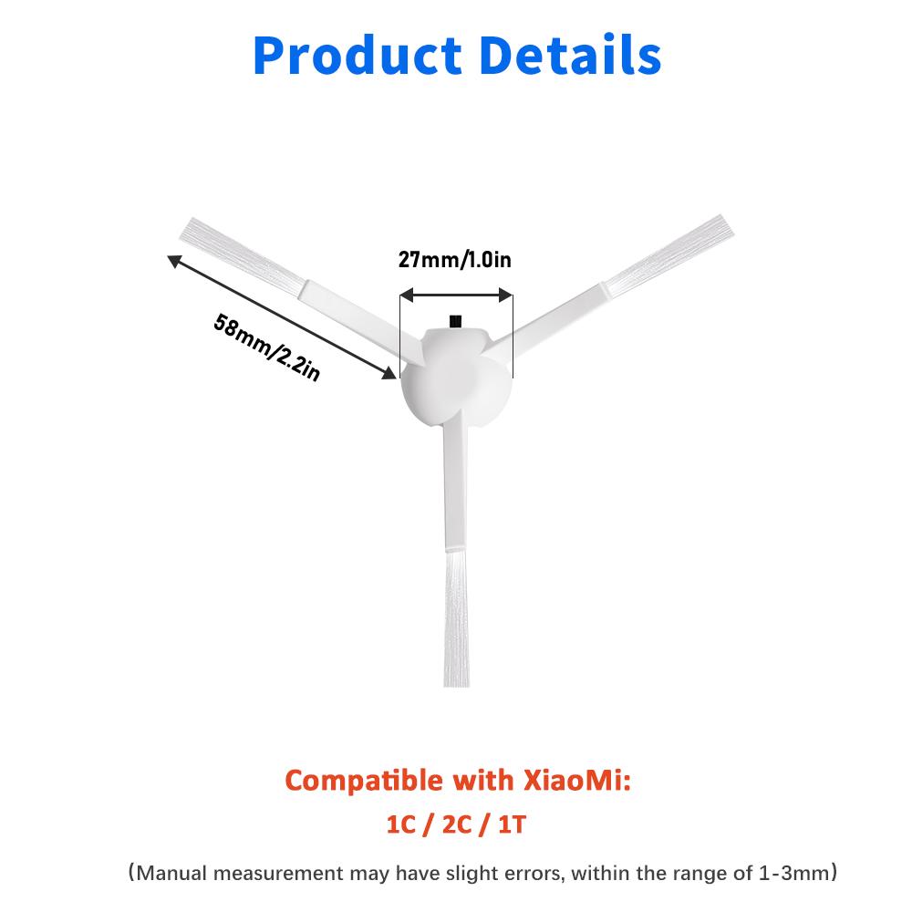 Side Brush Compatible For Xiaomi Mijia 1C STYTJ01ZHM Mop 2 Ultra STYTJ05ZHM Robot Vacuum Cleaner Parts Accessories