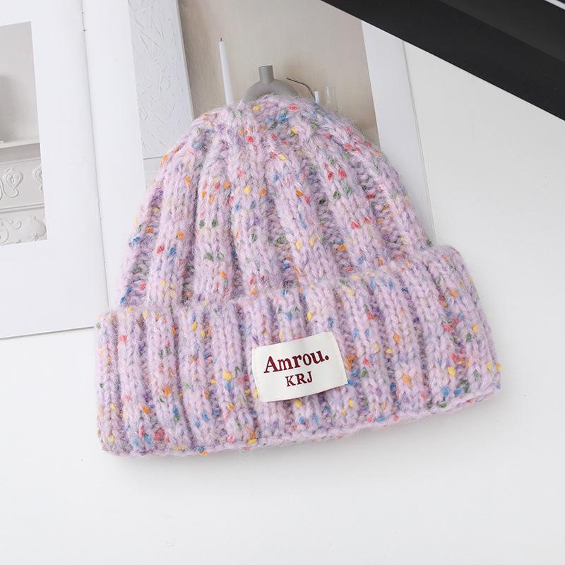 Hat Women's Autumn and Winter New Versatile Wool Hat Warm Ear Protection Windproof Knitted Hat Cold Hat