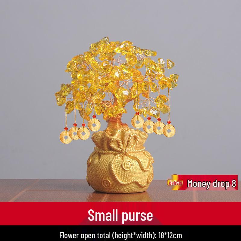 Денежное дерево Цитрин Украшение для декора гостиной или подарок на открытие