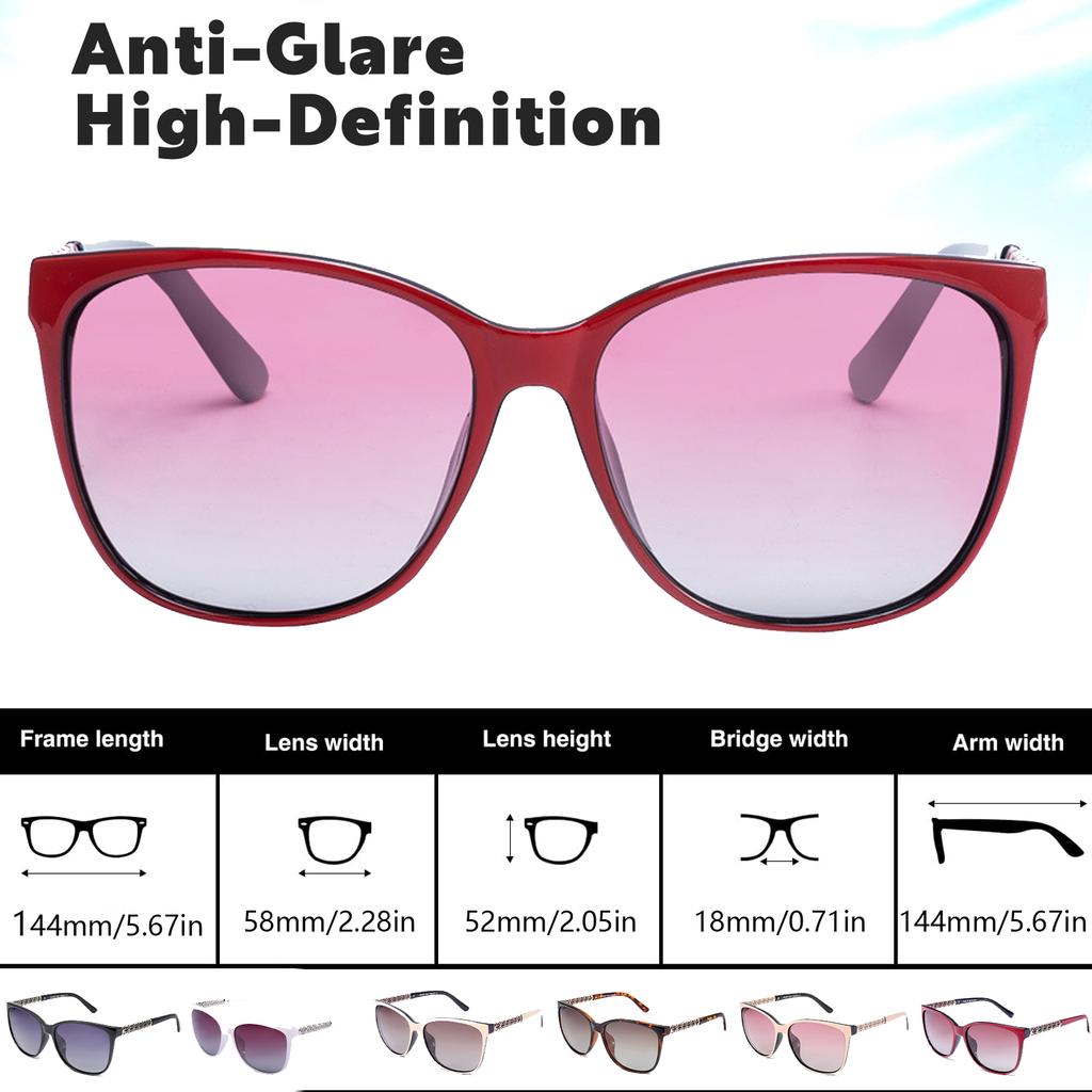 Women's Polarization Sunglasses Cat Eye Sunglasses for Women and Men Fashion Eyeglasses for Shopping Traveling Driving UV400