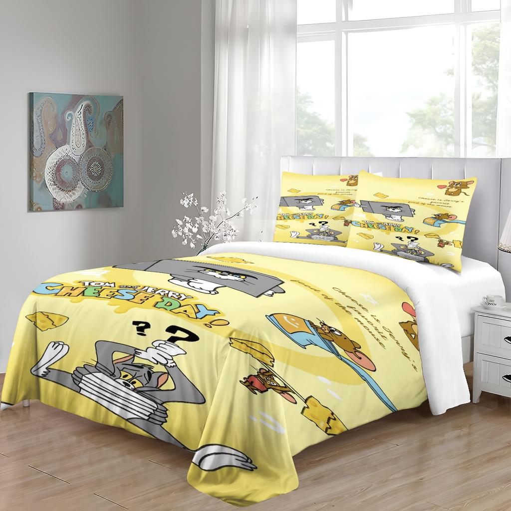 Cat Cute Duvet Cover Mouse Badroom Set Children Cartoon Anime Comforter King Size Bedding 3D Printed Quilt