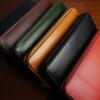 Long Wallet for Men and Genuine Round Garcon Wallet with Box Coin Purse E-mono Women, Leather, Zipper, (Green)