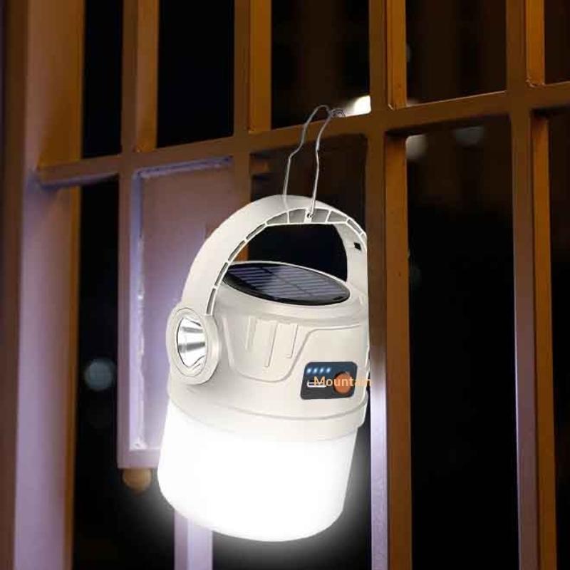 Long Endurance Camping Light Solar Powered Supports Type-C Charging Outdoor Portable Tent Light Emergency Light Hook