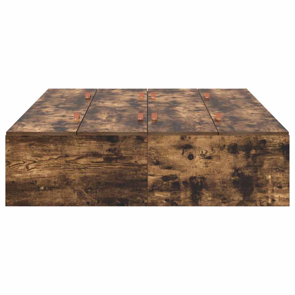 Storage Bed Frame Smoked Oak 120 X 200 Cm