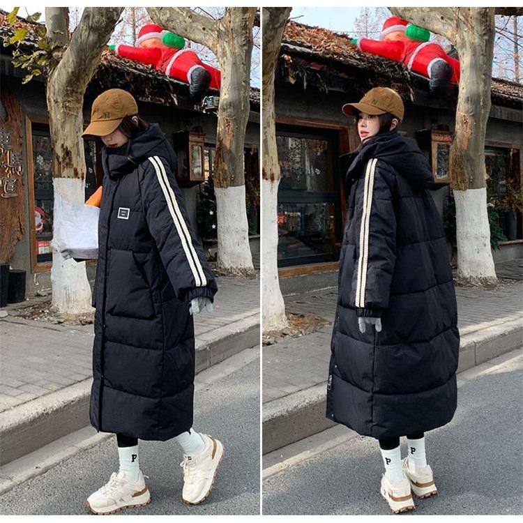Stay Warm and Look Fashionable with The Knee-length Cotton Padded Down Coat for Women