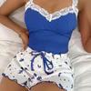 Summer Lace Trim Camisole & Shorts Set - Women's Slimming Two-Piece Sleepwear