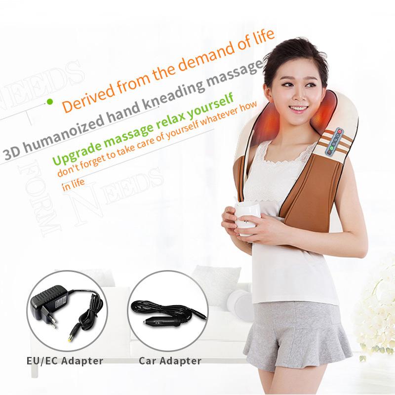 16 Massage Heads Heating Neck Shoulder Kneading Massager Cervical Health Care Back Waist Relaxation Massage Shawl