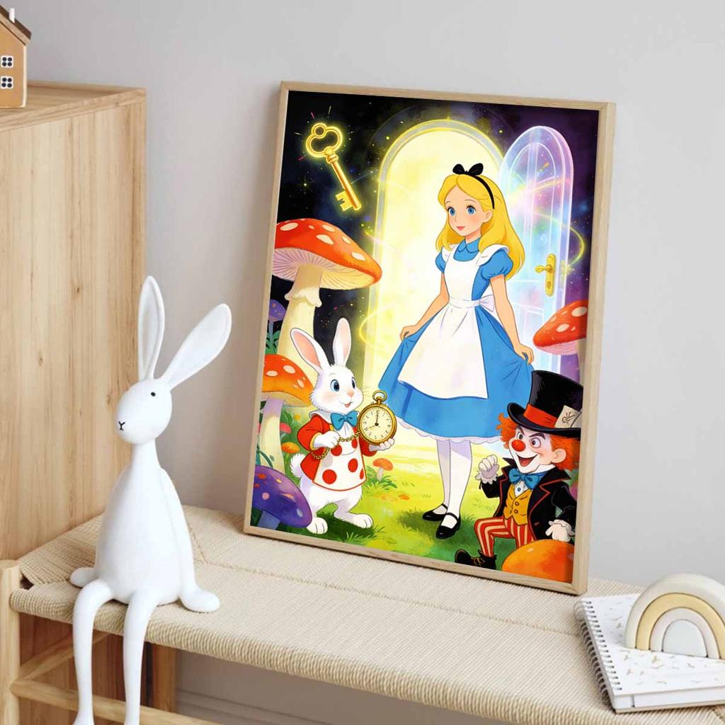 disney diamond painting alice rabbit mad hatter handmade diy home decoration gifts