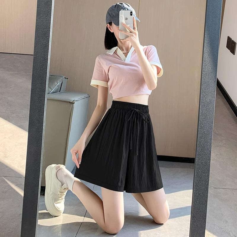 

Женские шорты А-силуэта из прохладного ледяного шелка с высокой талией XL (116-125 lbs)