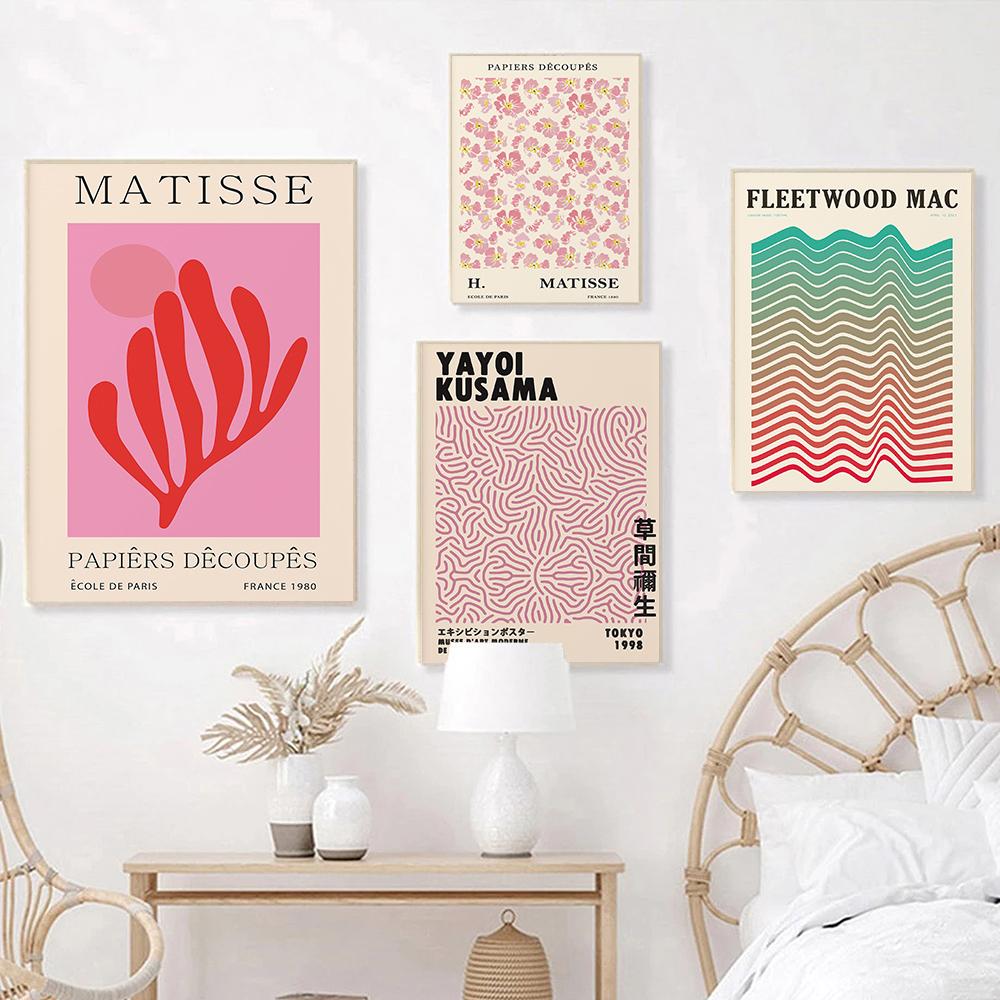 Flower Market Print Exhibition Poster Matisse Yayoi Kusama Abstract Wall Art Canvas Painting Nordic Living Room Decor Pictures