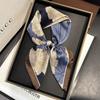 Fashion Maple Leaf Printed Designer 70Cm Square Silk Women's Scarf Satin Scarves Shawl Headband Bandana Hijab Wrap