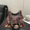 Fashion ethnic style fringed shoulder bag popular new tote bag messenger bag travel Chinese style women's bag tide