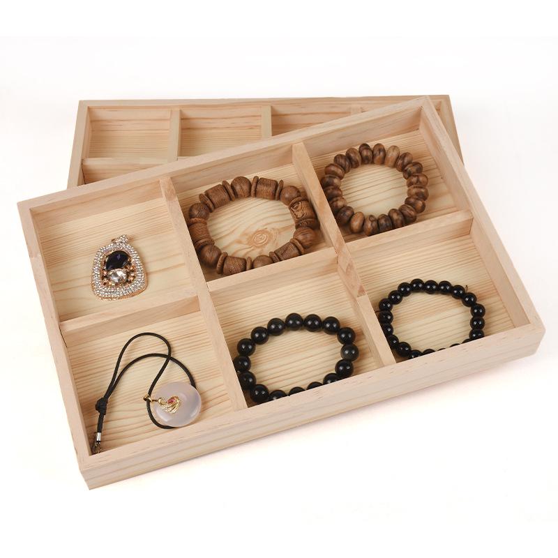 Japanese Style Solid Pine Wood Jewelry Display Tray