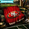 1PC Custom Name Blanket Faithful 49ers Football Flannel Blankets Patterns Throw Blanket All-Season Soft Gift for Couch, Bed, Camping, Birthday Gifts