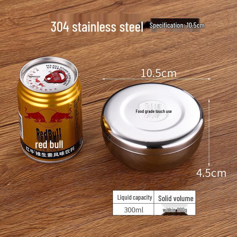 Wohe 304 Stainless Steel Covered Rice Bowl Set (10.5cm, 5-Pack)