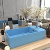 Bathroom Washbasin with Overflow Matte Ceramic Light Blue