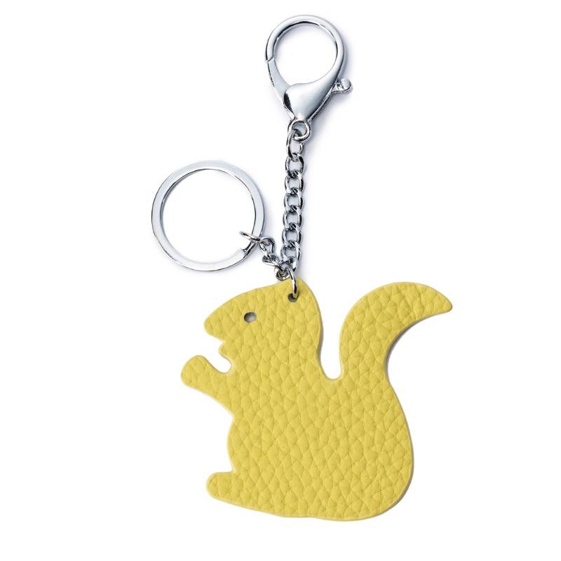 New leather niche cute pendant first layer lychee pattern cowhide animal keychain accessories bag pendant