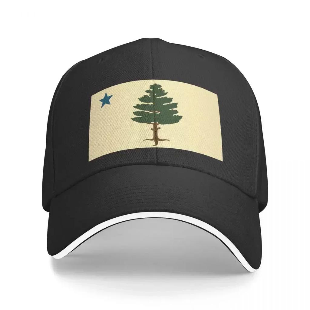 Maine Flag Baseball Cap Ball Cap tea Hat Unisexs Hats Womens