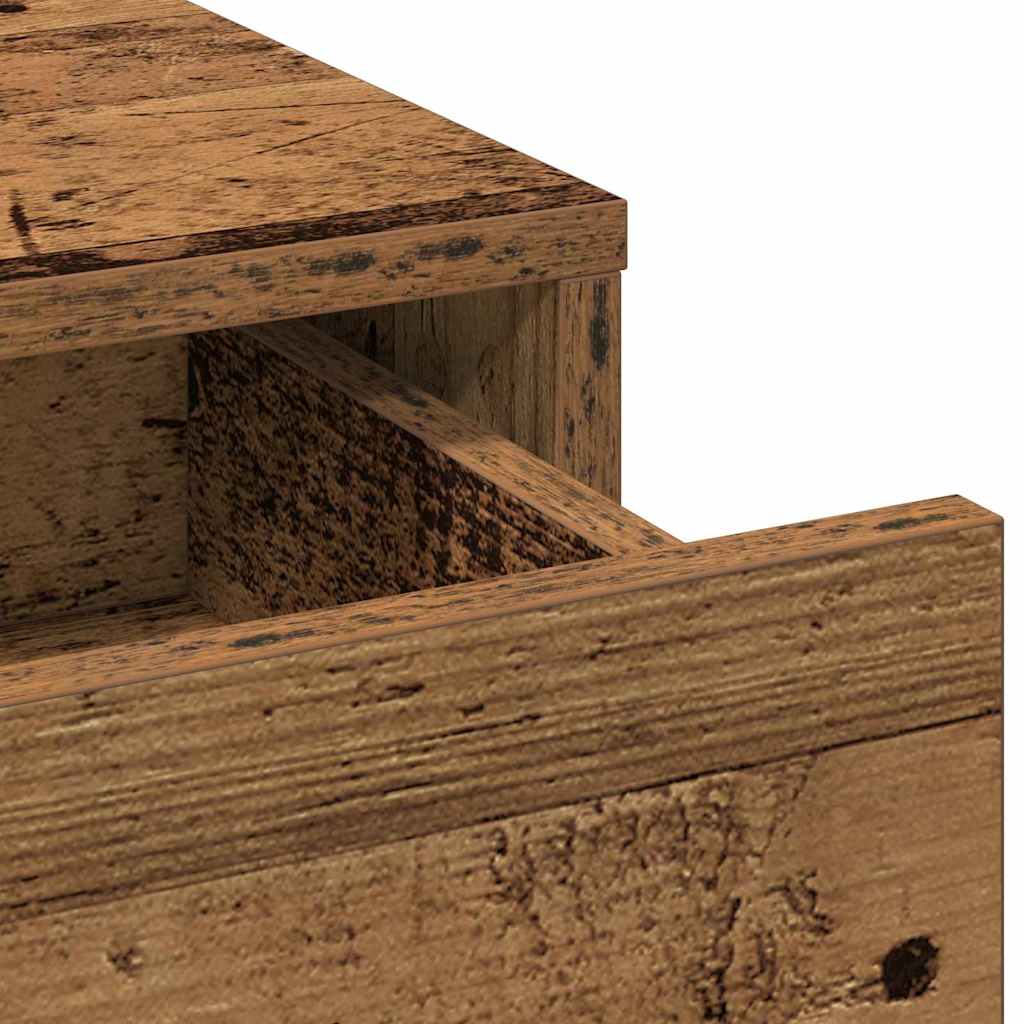 LED Vanity Table Set with Shelf 3 pcs Reclaimed Wood Particleboard
