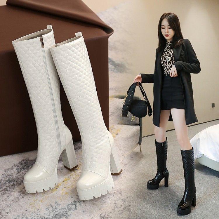 

Новые модные водонепроницаемые плюшевые высокие сапоги на толстой подошве на платформе