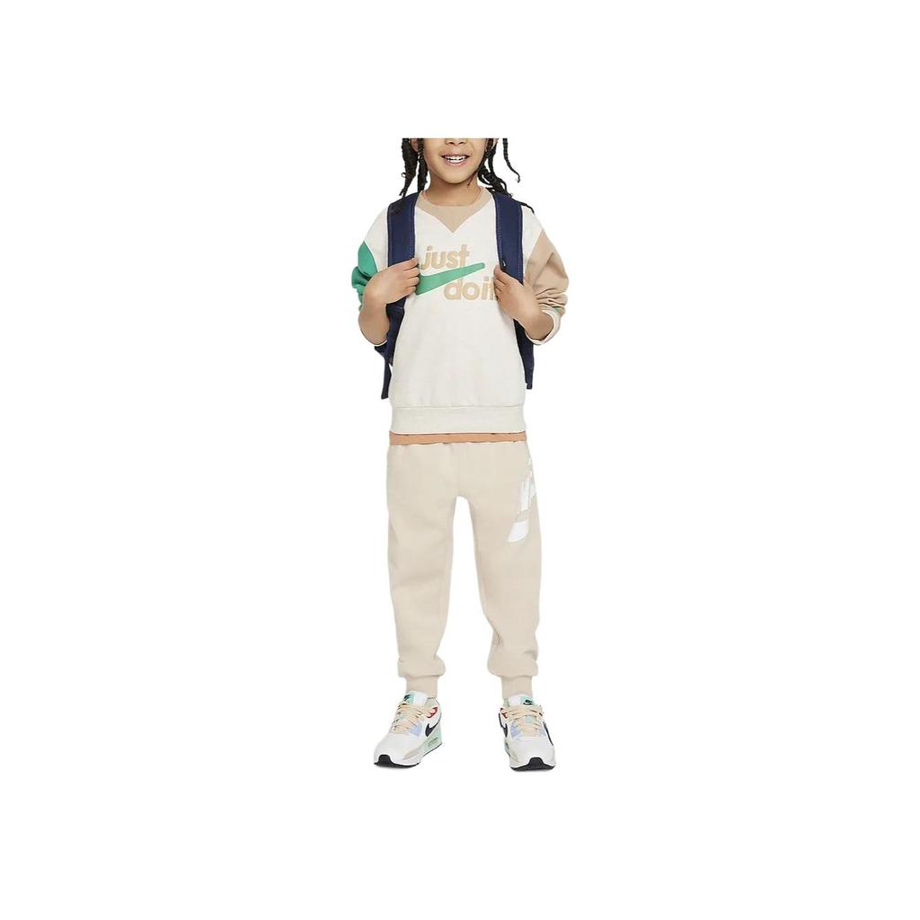 Nike Color Block Round Neck Casual Sweatshirt Kids tops Ivory HF2588-198