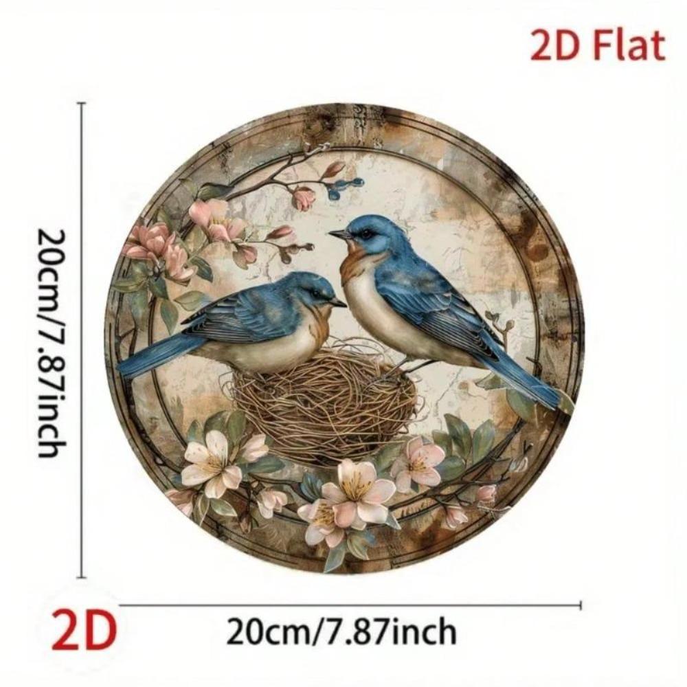 Circular Vintage Floral Metal Wall Art Home Decor