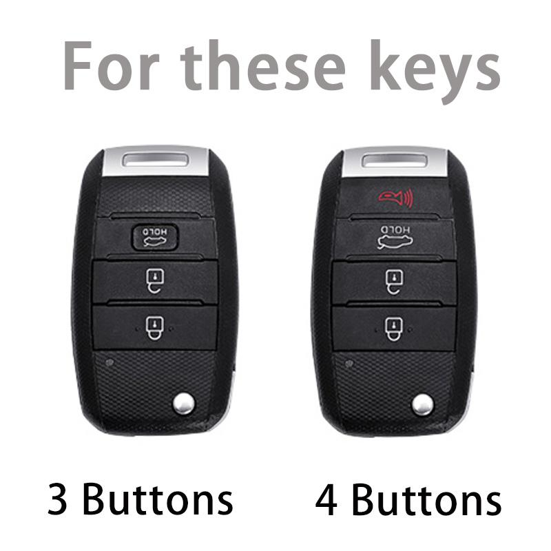 3/4 Buttons Car Key Case For Kia Rio 3 K2 Ceed Cerato K3 Sportage 4 Picanto K5 Optima Sorento Forte Stinger Key Chains