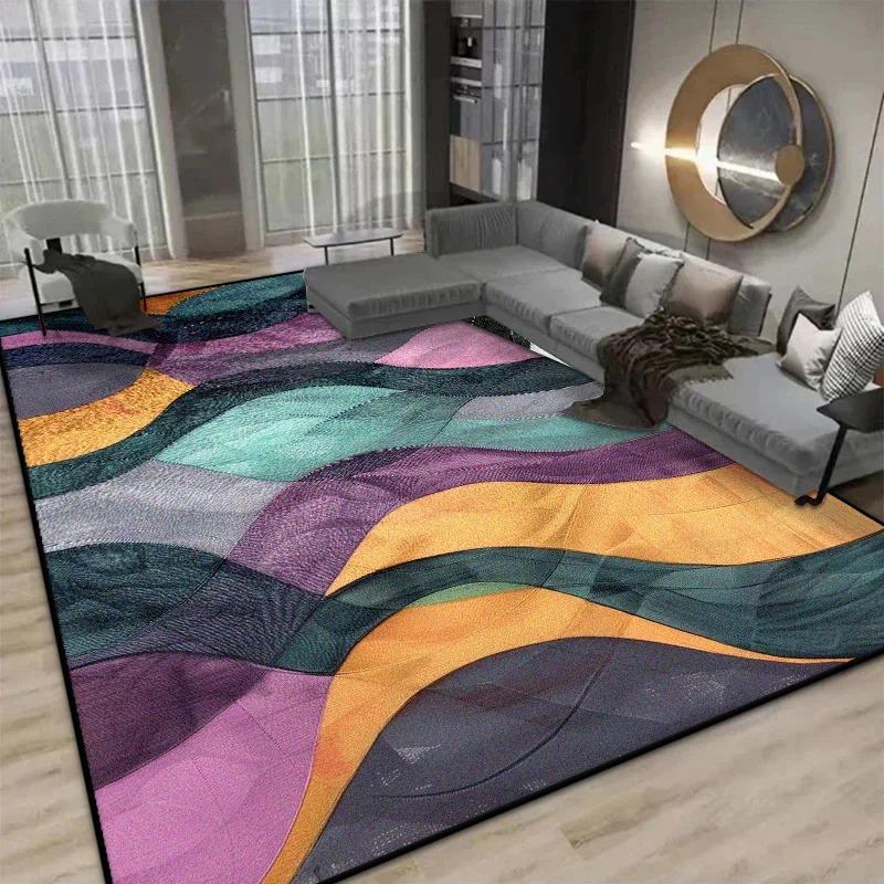 Moderní geometrický vzor Umělecký koberec do obývacího pokoje Abstraktní design Vnitřní koberec Stylová podložka na podlahu do obývacího pokoje Domácí dekorace