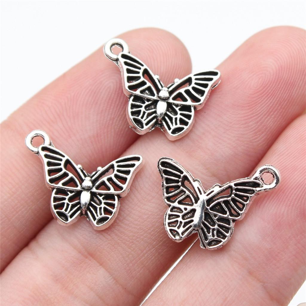 Charms Small Butterfly Pendants Wedding Jewelry Findings ZC114