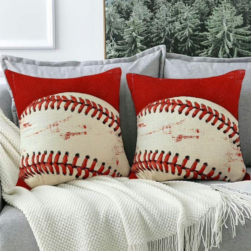 Baseball Pattern Sofa Cushion Cover Double Sided Print For Indoor Outdoor Home Decor Polyester Fabric Soft Skin Friendly