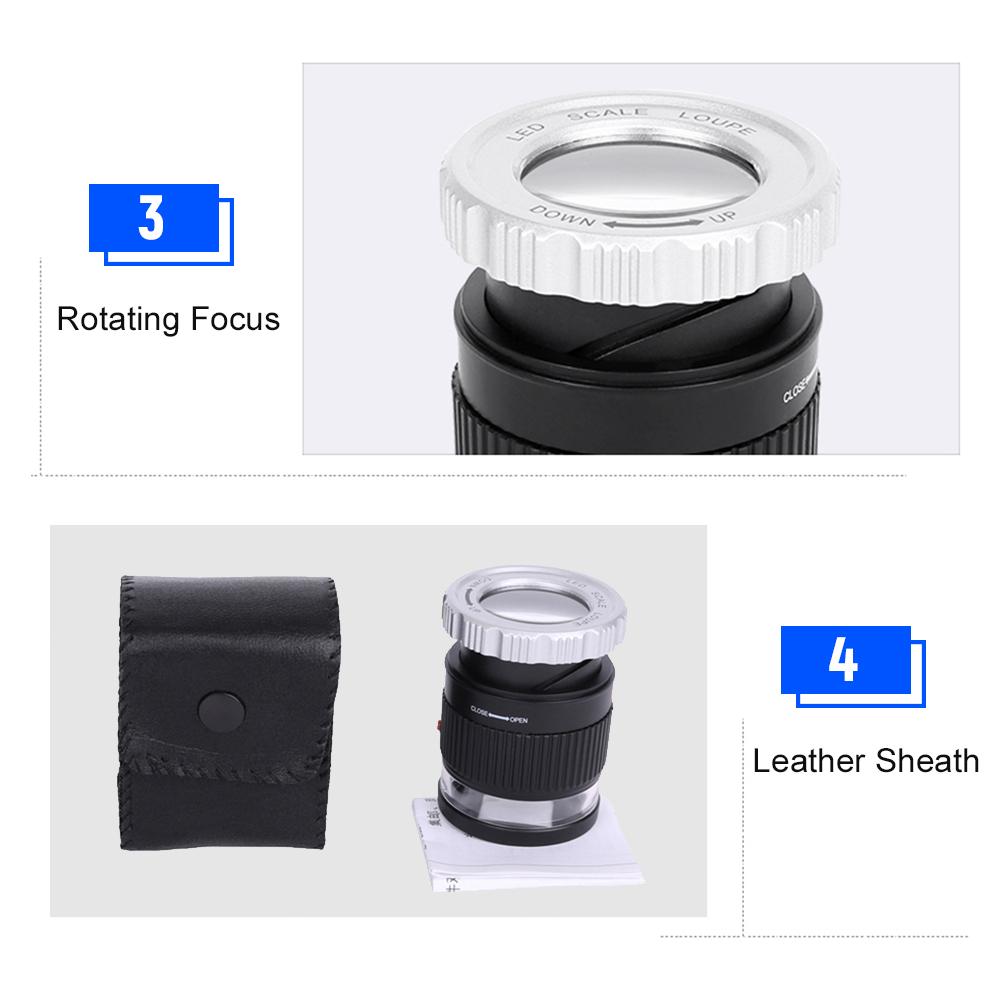 Adjustable Magnification Magnifier Metal Cylinder Type Mirror with Scale Small Size Reading Mirror Jewelry Magnifier