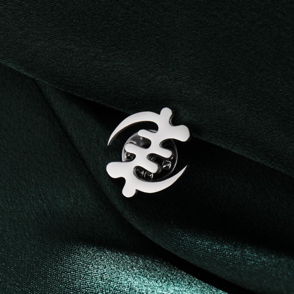 My Shape African Symbol Brooch for Women Men Stainless Steel Adinkra Gye Nyame Badge Pins Suit Accessories Ethnic Jewelry Gifts