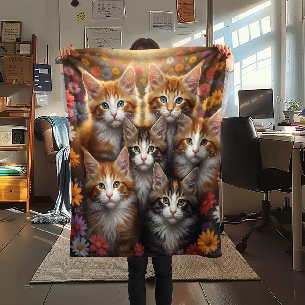 1PC Animals Print Flannel Blanket, High quality Comfortable for All Seasons, Home Decor, Warmth and Comfort
