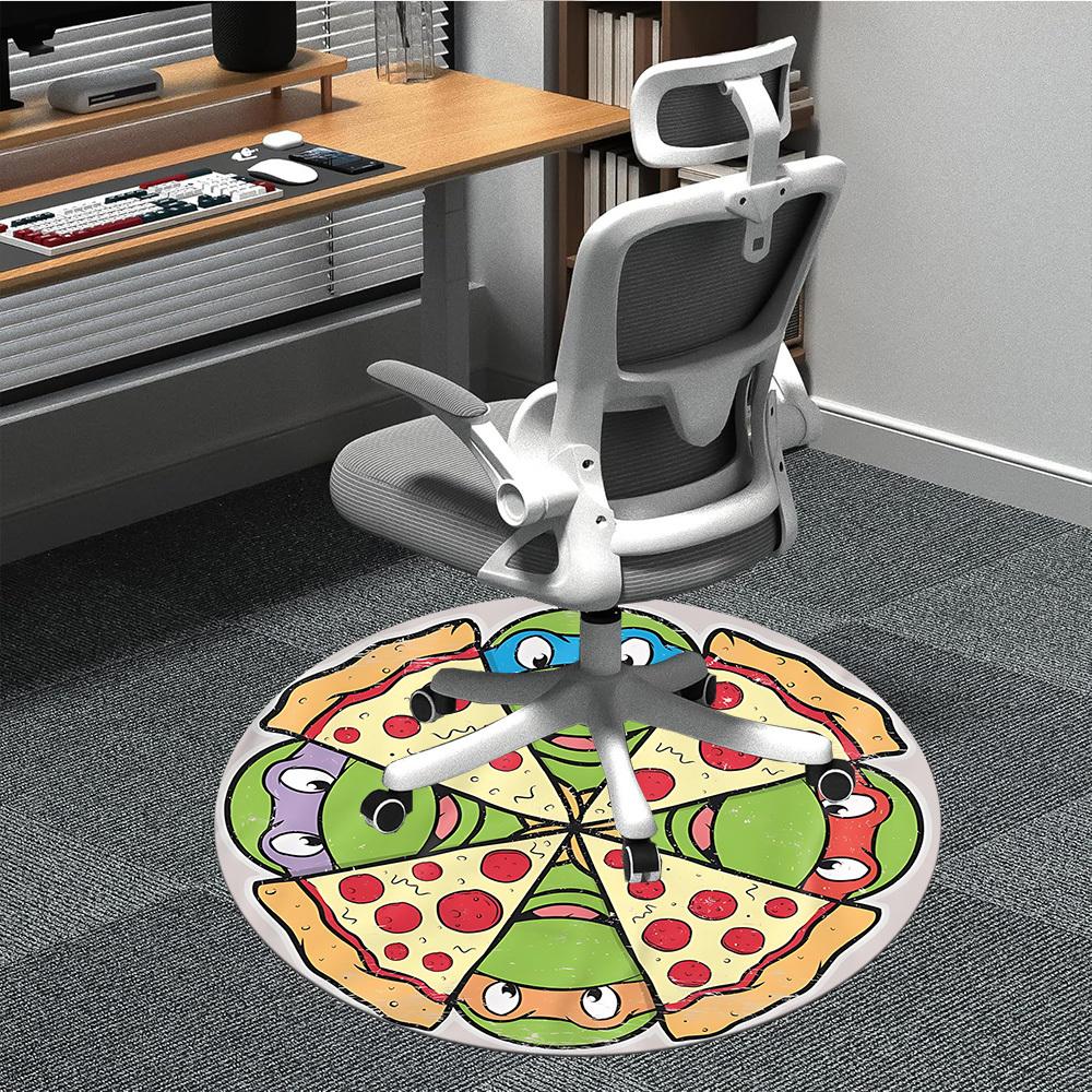 

1pc Pizza Slice, Turtle Chair Carpet for Office, Non-slip, Soft and Durable Office Rug, Perfect for Office yy251225087 80cm by 80cm