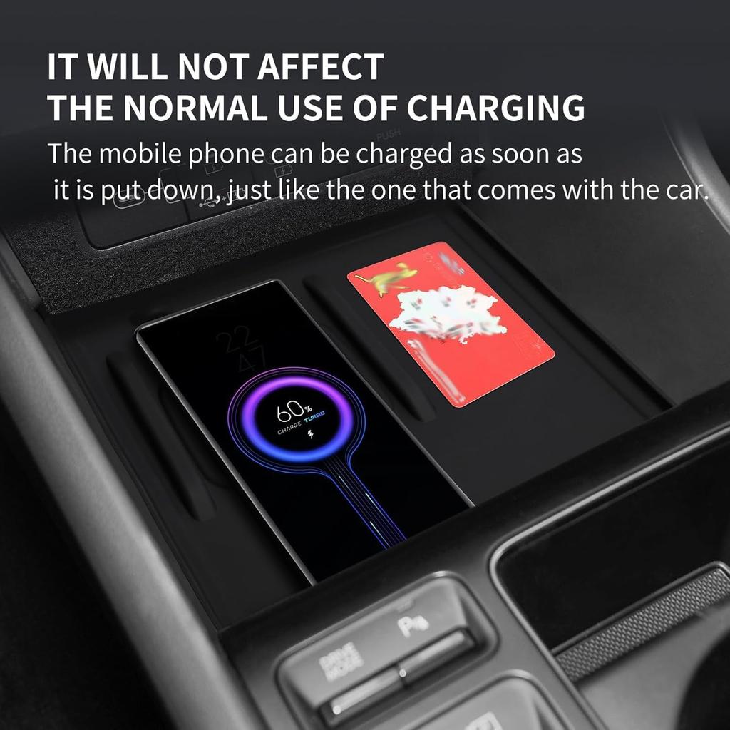 Center Console Wireless Charging Mat for 2024 2025 2026 Hyundai Sonata N-line Hybrid Accessories Silicone Dust Anti Slip Protection Pad Center