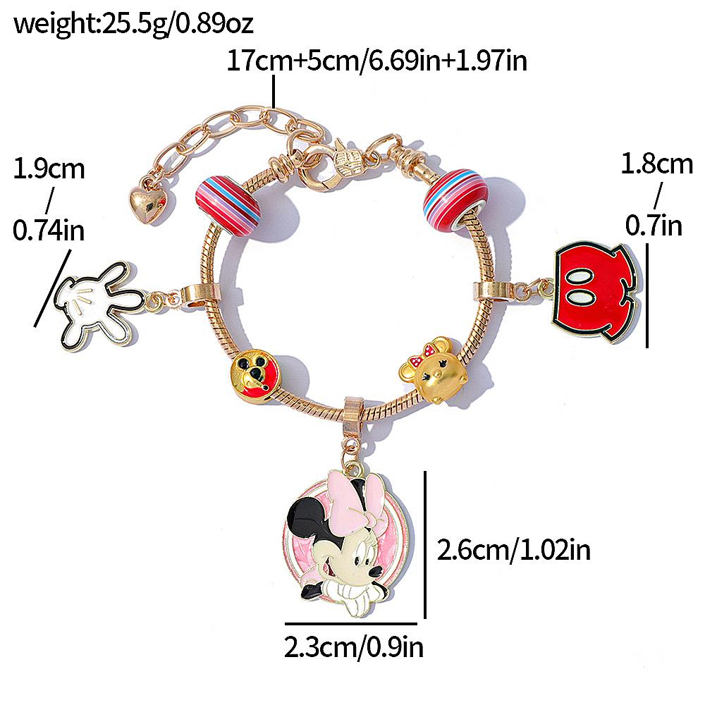 Charms Anime Dessin Animé Disney Bracelet Mickey Mouse pour Femmes Bijoux Mignons Pendentif Accessoires Bracelet pour Filles Cadeau