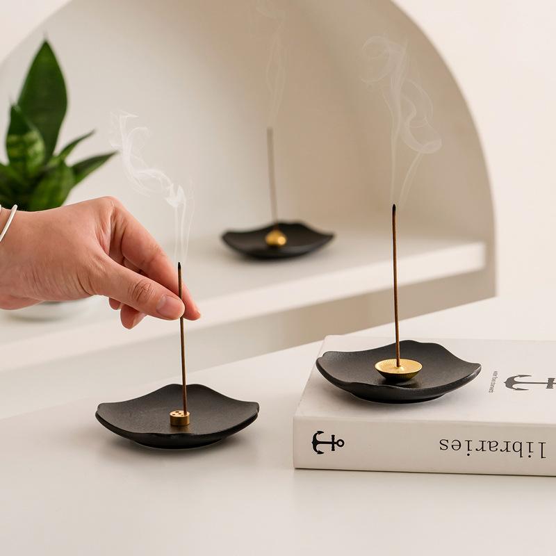 Ceramics Incense Stick Holder Incense Burner Stick Holder Line Plate Sandalwood Coil Base Yoga Studios Home Decoration Gift