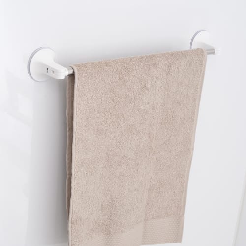 Suction Cup Telescopic Towel Rack, Stainless Steel, with Support Plate, Extendable Width 34-54.5cm (Drying Width 26-46.5cm), 2kg Weight Capacity, Face