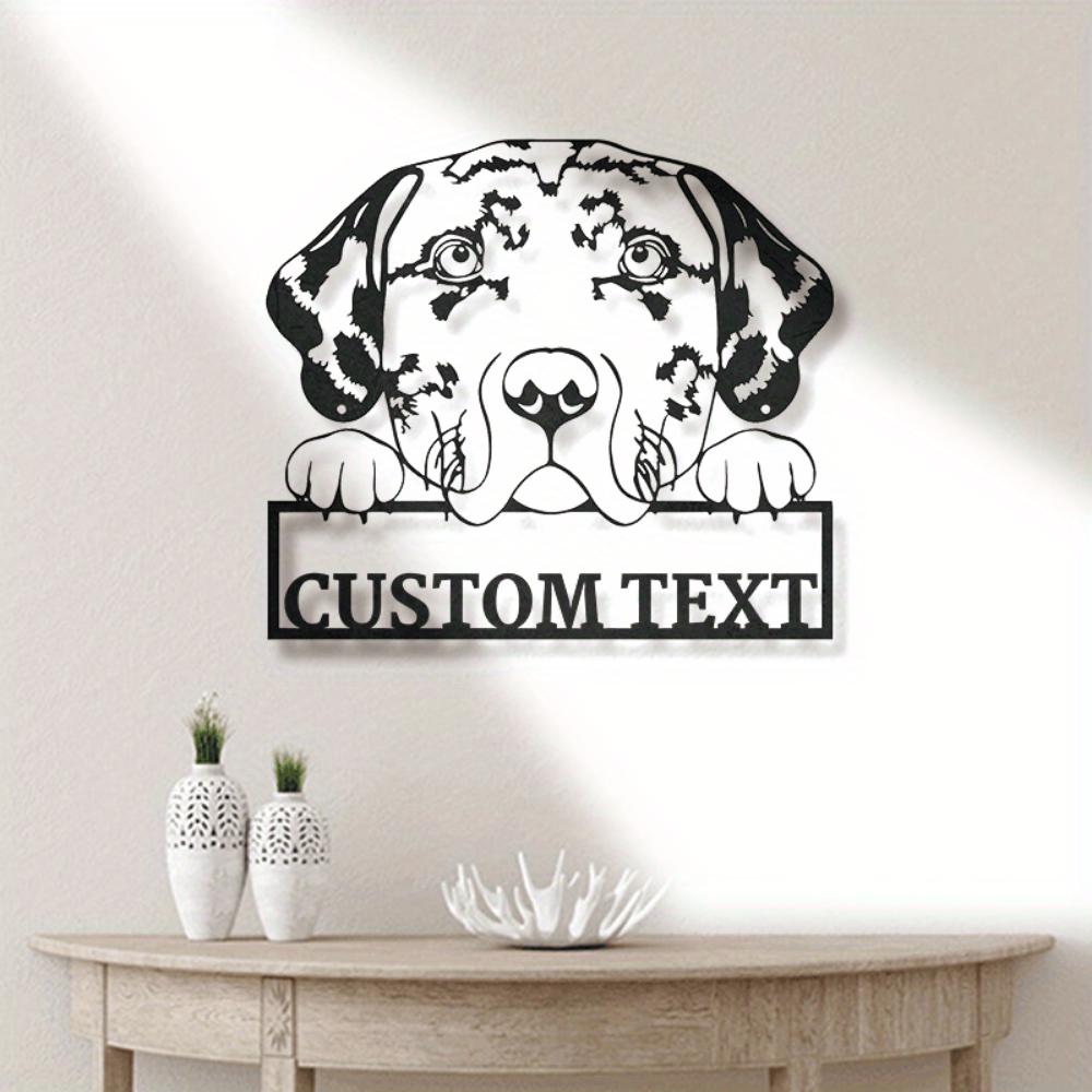 Unique Personalized Catahoula Leopard Dog Metal Wall Art Custom Name Sign Home Decor Gift for Dog Lovers