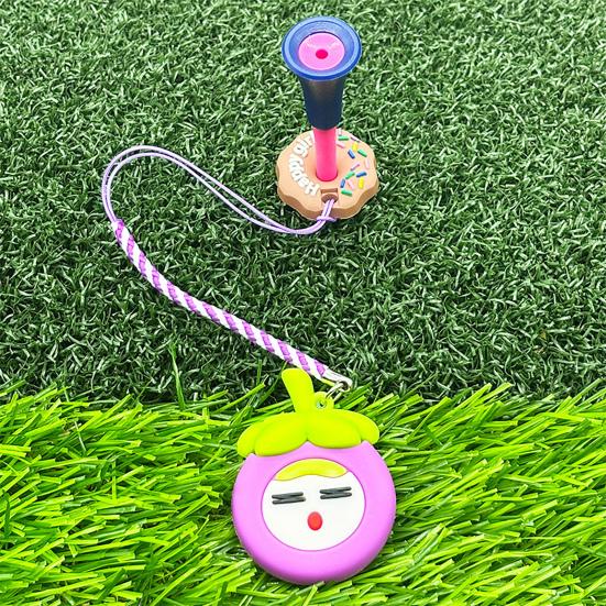 Plastic Anti Lost Golf Tee Hanger Donut Design Golf Tee Ring Strap Fruit Design Tee Loss Prevention Golf Accessory
